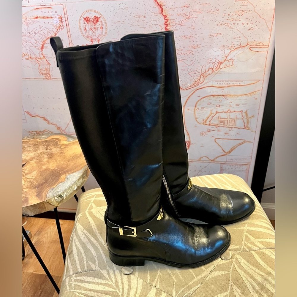 Michael Kors Arley Genuine Leather Riding Boots Sz 8 - Picture 3 of 15